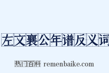 左文襄公年谱反义词是什么意思的图片